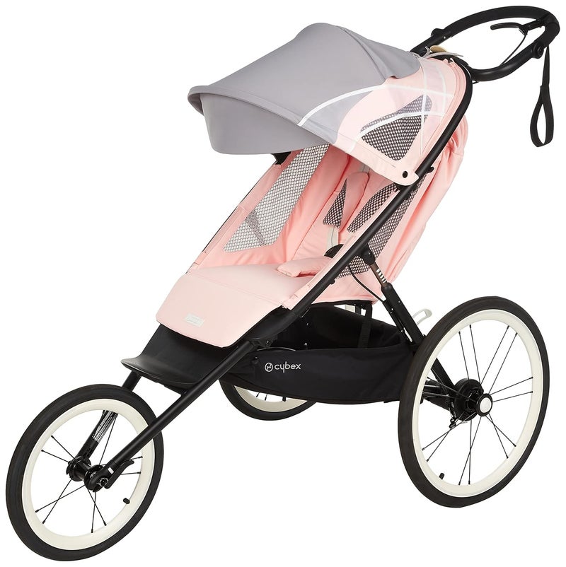 cybex AVI Jogging Stroller Seat Pack (Frame not Included),Compact Fold for Storage,Height-Adjustable Handlebar,One-Handed Steering,Rear-Wheel Suspension & Handbrake,For Infants 9 months+,Silver Pink - Image 4
